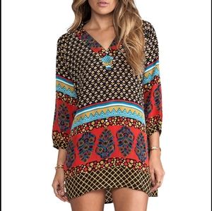 100% Silk TOLANI Nisha Mini Dress In Black (L)